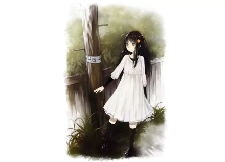 grey eyes black hair long hair Anime Original HD Desktop Wallpaper | Background Image