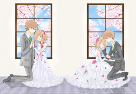 Sakura Kinomoto Syaoran Li Anime Cardcaptor Sakura HD Desktop Wallpaper | Background Image