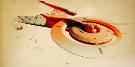 HD wallpaper of Star Trek: Discovery with an artistic interpretation of the U.S.S. Discovery starship in space.