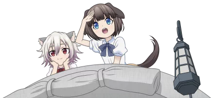 Pochi and Tama from Death March Kara Hajimaru Isekai Kyousoukyoku anime featured in a vibrant 4K Ultra HD desktop wallpaper from Death March to the Parallel World Rhapsody.