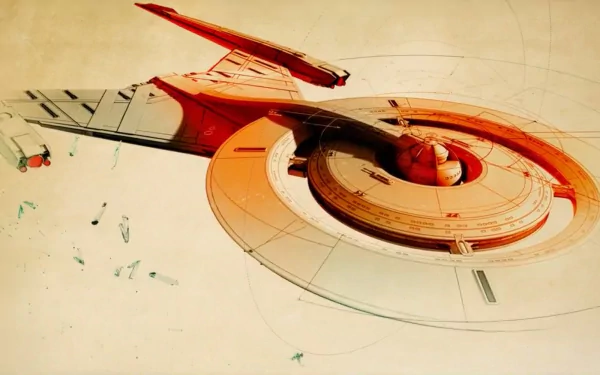 HD wallpaper of Star Trek: Discovery with an artistic interpretation of the U.S.S. Discovery starship in space.