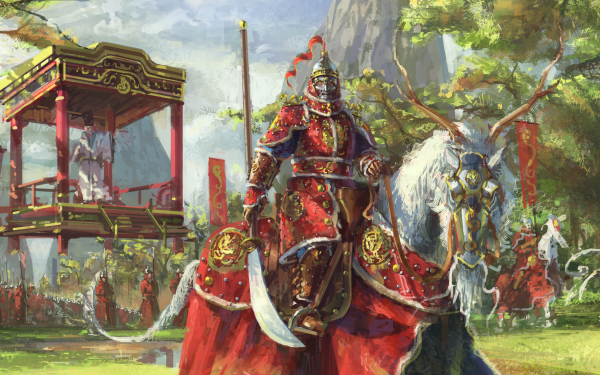 Fantasy Warrior Creature Sword Armor Banner HD Wallpaper | Background Image