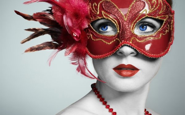 Photography Mask Blue Eyes Lipstick Face HD Wallpaper | Background Image