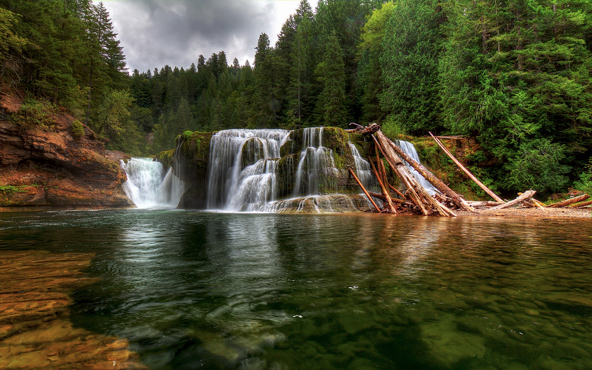 Pinchot Gifford Waterfall In Washington State 高清壁纸 桌面背景 19x10