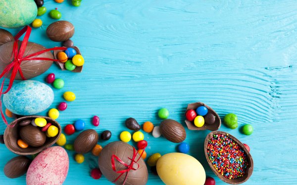 Holiday Easter Chocolate Candy Still Life Easter Egg Sweets HD Wallpaper | Background Image
