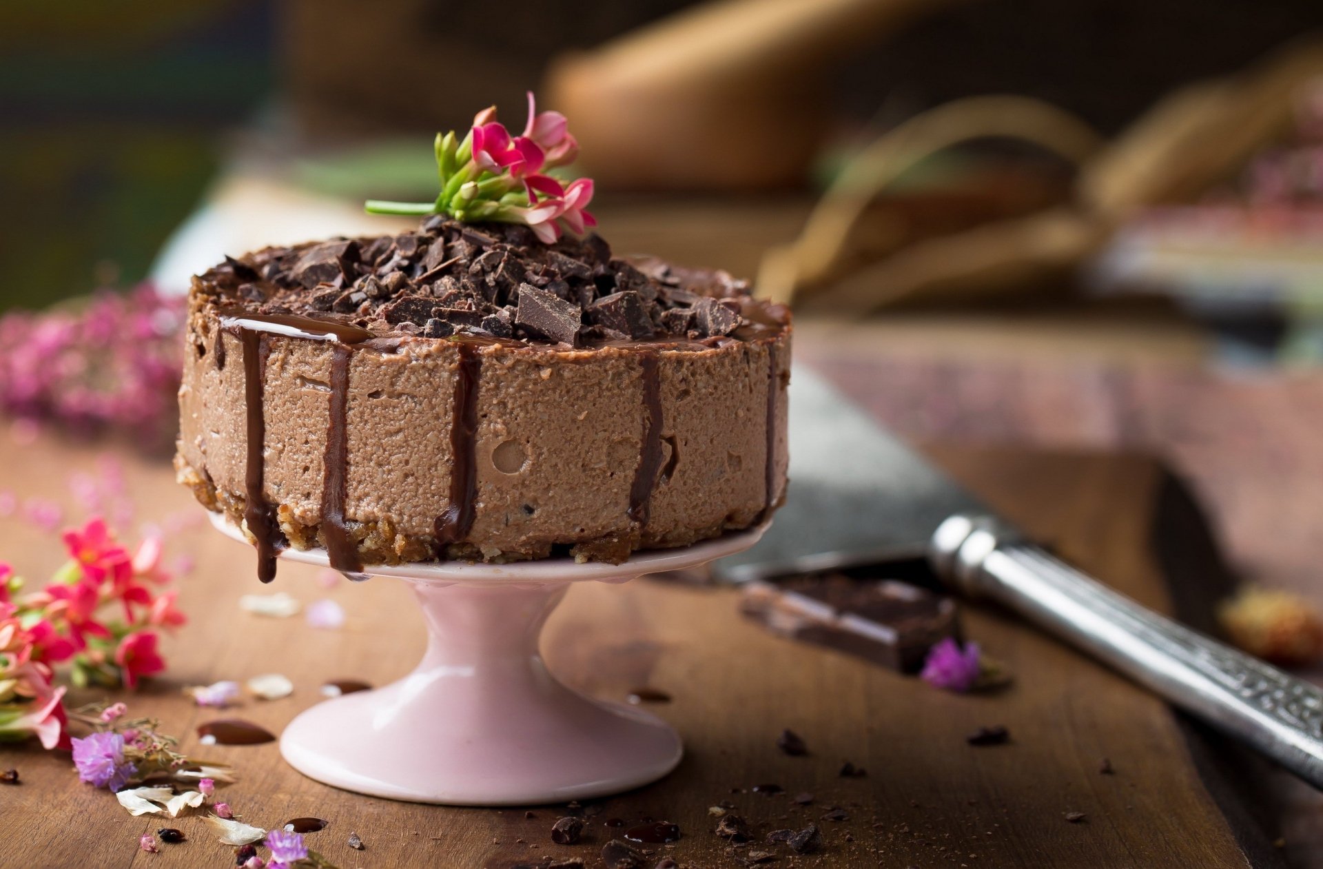 Download Still Life Chocolate Pastry Food Cake HD Wallpaper