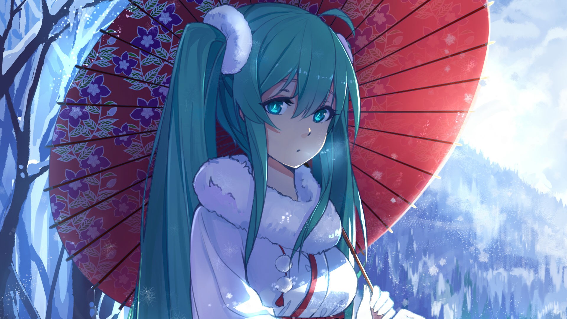 Fonds Decran 1920x1080 Vocaloid Pluie Hatsune Miku Parapluie Anime Images