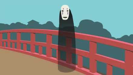 minimalist No-Face (Spirited Away) Anime Spirited Away minimalist anime HD Desktop Wallpaper | Background Image