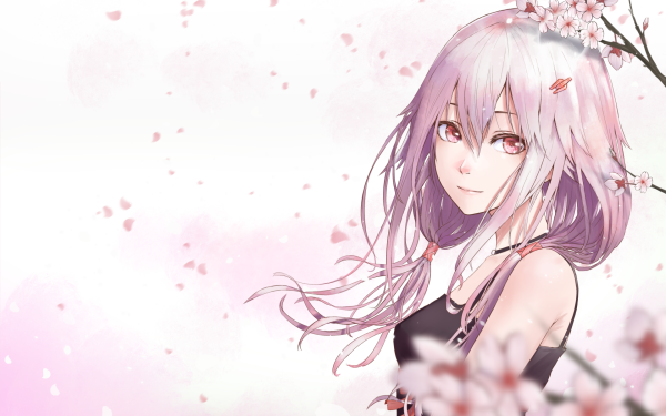Anime Guilty Crown Inori Yuzuriha Pink Hair Pink Eyes Blossom HD Wallpaper | Background Image