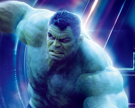 HD desktop wallpaper featuring Hulk from the movie Avengers: Infinity War, showcasing his intense expression and powerful stance.