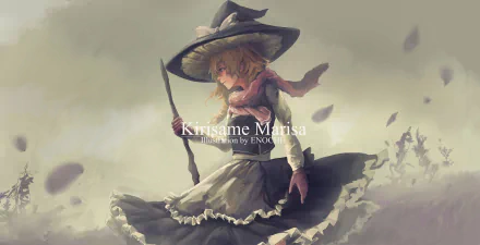 Marisa Kirisame Anime Touhou HD Desktop Wallpaper | Background Image