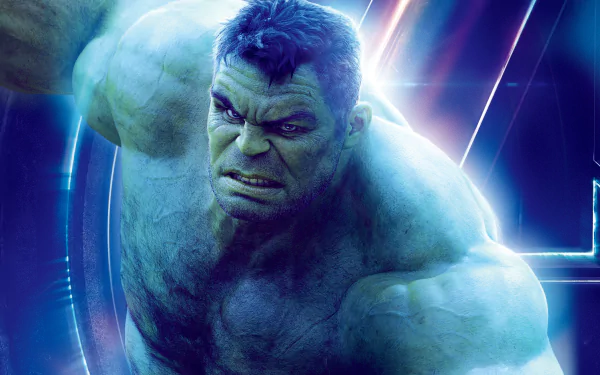 HD desktop wallpaper featuring Hulk from the movie Avengers: Infinity War, showcasing his intense expression and powerful stance.