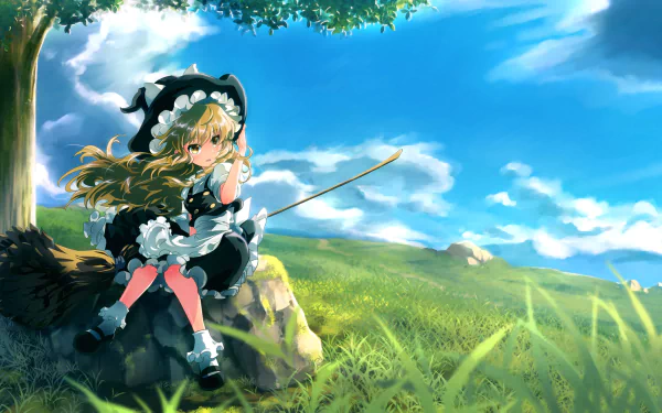Marisa Kirisame Anime Touhou HD Desktop Wallpaper | Background Image