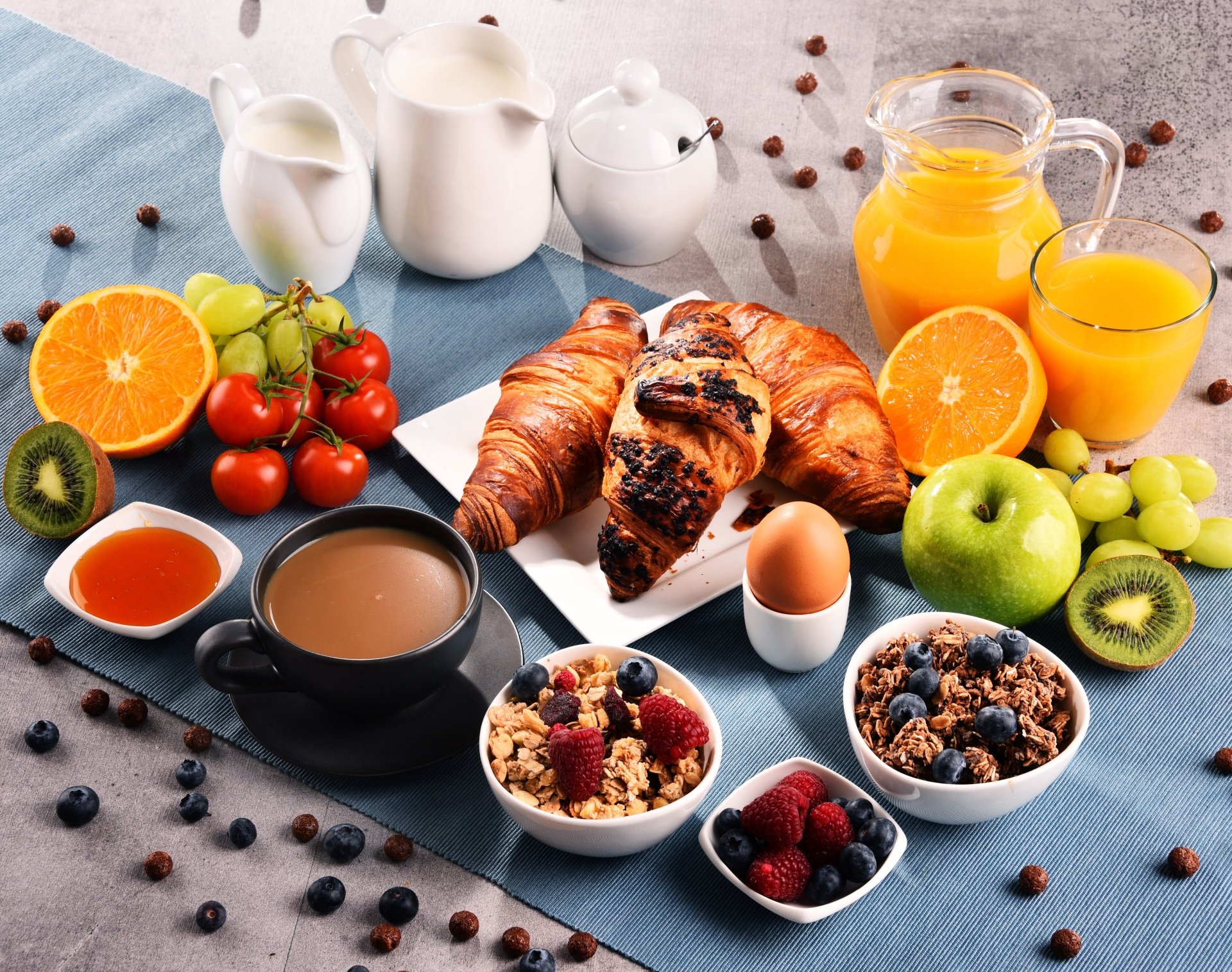  Download Viennoiserie Croissant Juice Coffee Fruit Berry Still Life ...