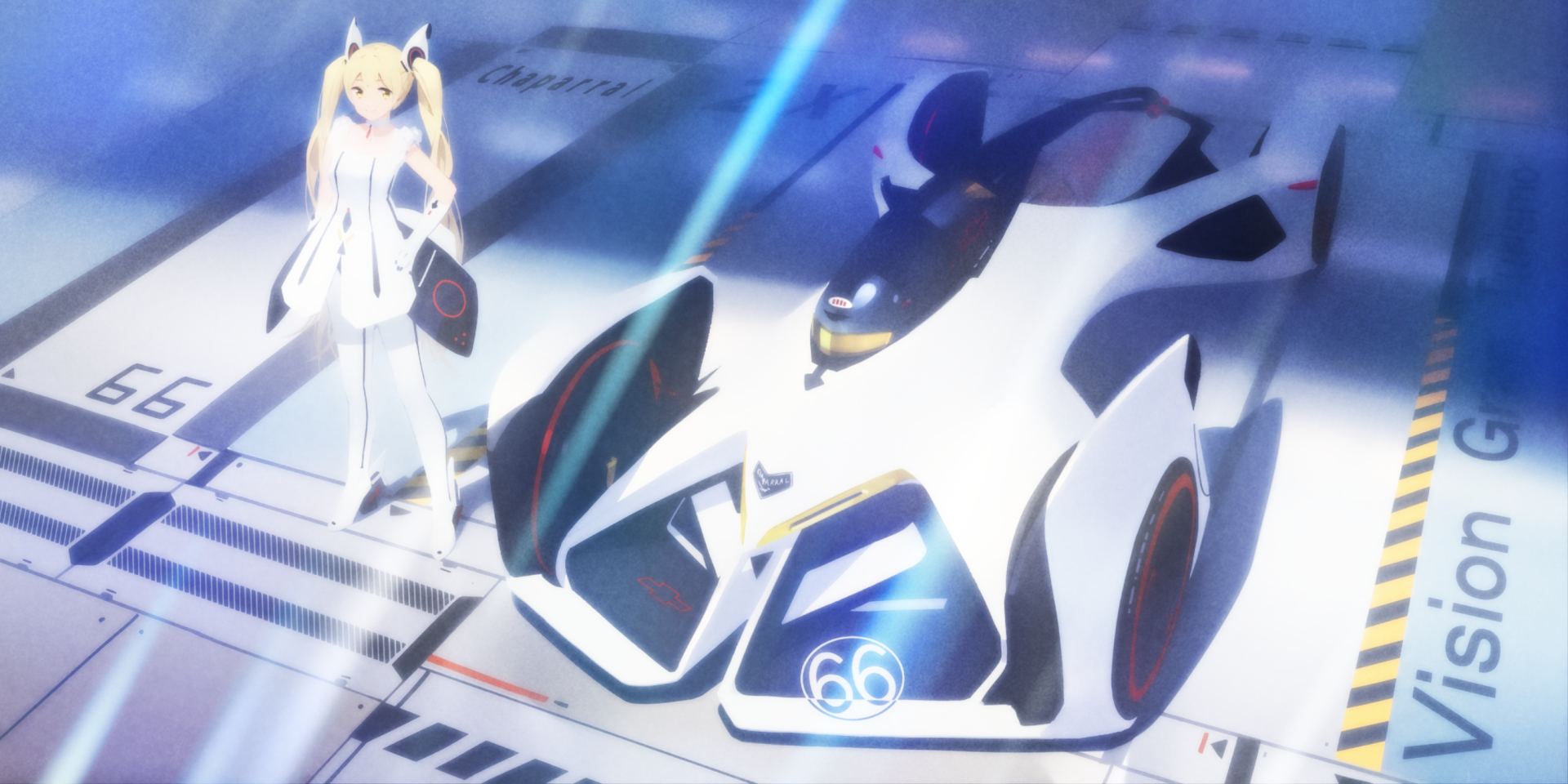 Download Yellow Eyes Twintails Car Blonde Long Hair Anime Original Anime Car HD Wallpaper by ddal