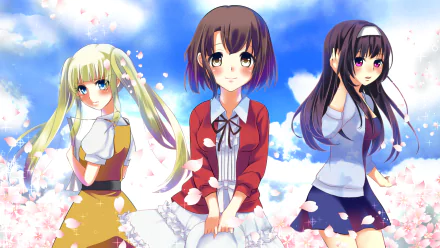 Megumi Katō Eriri Spencer Sawamura Utaha Kasumigaoka Anime Saekano: How to Raise a Boring Girlfriend HD Desktop Wallpaper | Background Image