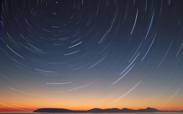 sky night nature star trail HD Desktop Wallpaper | Background Image