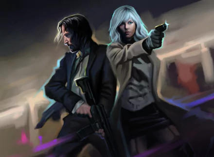  John Wick and Atomic Blonde by ManFr0mNowhere