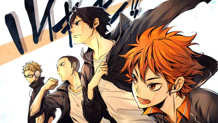 Kei Tsukishima Ryūnosuke Tanaka Tobio Kageyama Shōyō Hinata Anime Haikyū!! HD Desktop Wallpaper | Background Image