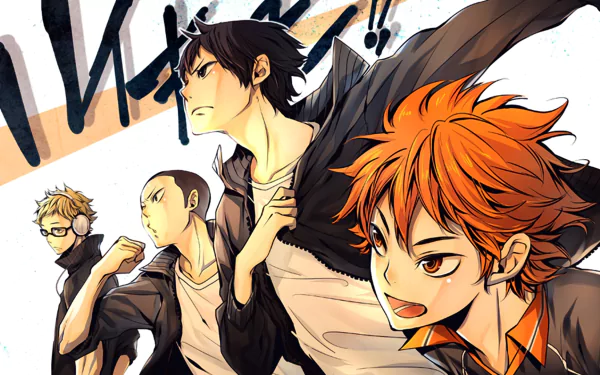 Kei Tsukishima Ryūnosuke Tanaka Tobio Kageyama Shōyō Hinata Anime Haikyū!! HD Desktop Wallpaper | Background Image