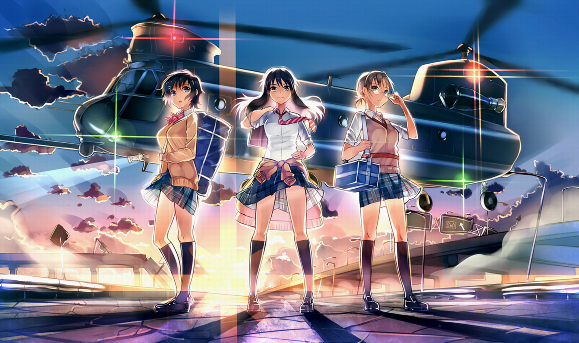 Download Taeko Nomura Ibara Naruse Aoi Fukasaku Army Helicopter Anime ...