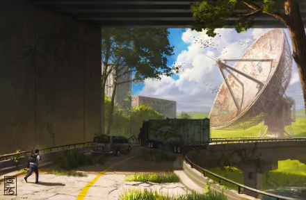 antenna Sci Fi post apocalyptic HD Desktop Wallpaper | Background Image