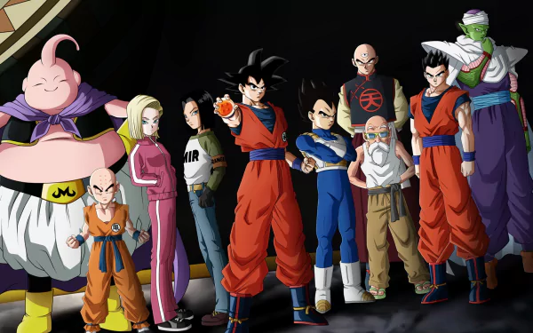 Piccolo (Dragon Ball) Gohan (Dragon Ball) Master Roshi (Dragon Ball) Tien Shinhan (Dragon Ball) Vegeta (Dragon Ball) Goku Android 17 (Dragon Ball) Android 18 (Dragon Ball) Krillin (Dragon Ball) Majin Buu Anime Dragon Ball Super Goku & Vegeta HD Desktop Wallpaper | Background Image