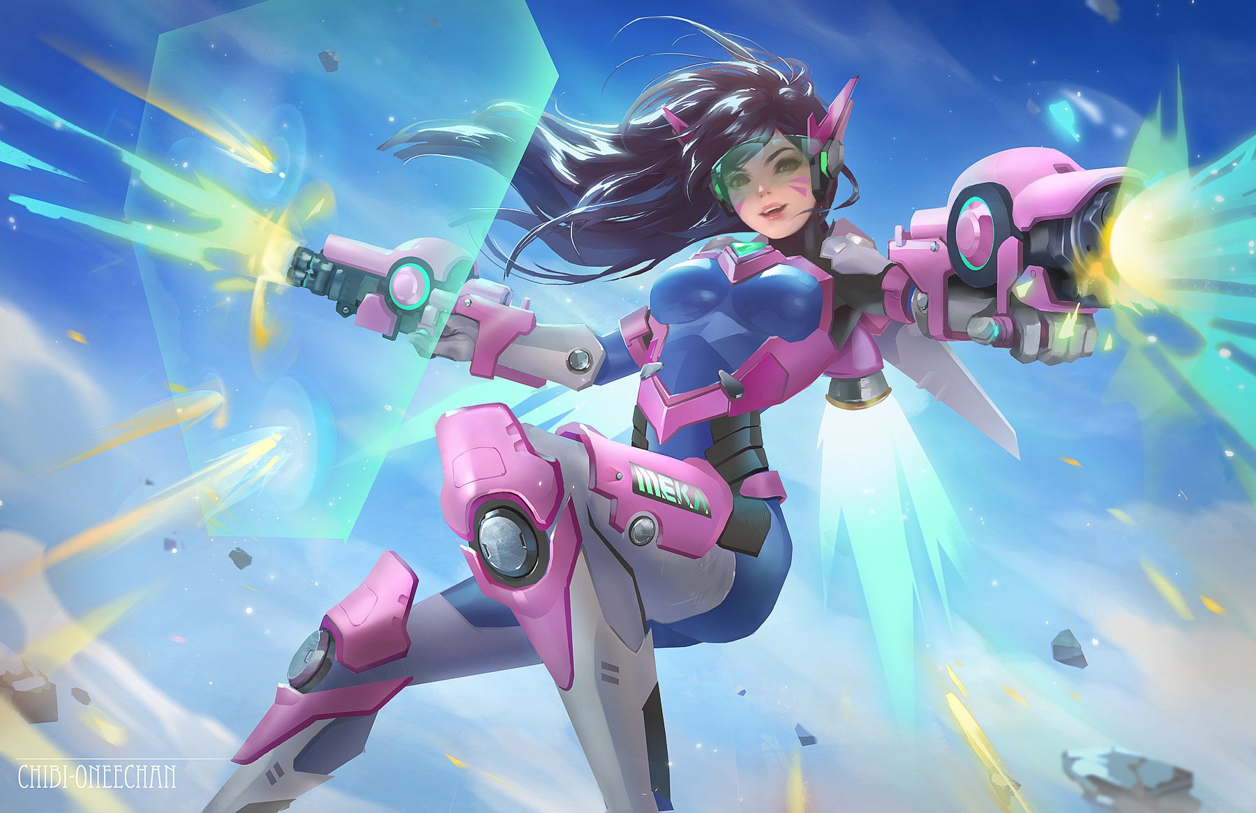 Overwatch - D.Va HD Pink Mech Wallpaper by chibi-oneechan 