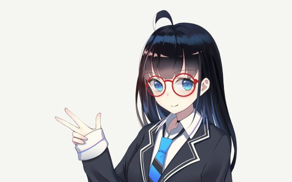 Anime Original Glasses Blue Eyes Long Hair HD Wallpaper | Background Image