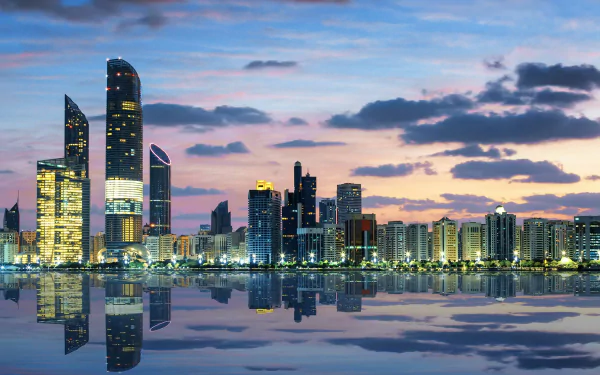 reflection building United Arab Emirates Abu Dhabi man made Etihad Towers HD Desktop Wallpaper | Background Image