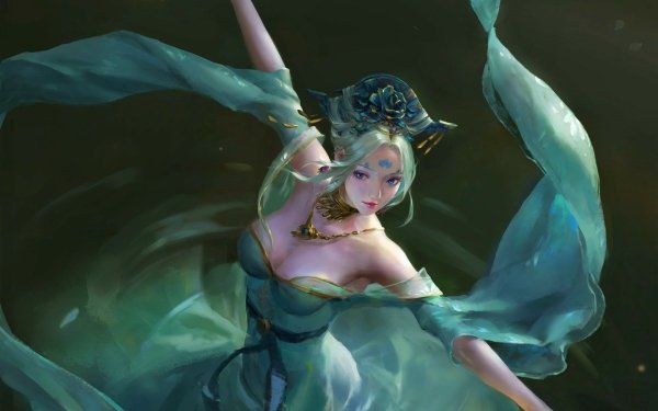 Fantasy Women Dancing Dancer Blue Eyes HD Wallpaper | Background Image