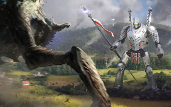 spear creature Sci Fi robot HD Desktop Wallpaper | Background Image