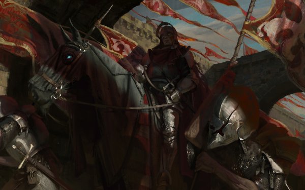 Dark Warrior Horse Armor Banner HD Wallpaper | Background Image