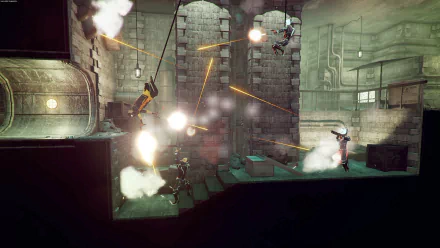HD wallpaper of My Friend Pedro game showing an action-packed shootout scene for desktop background.