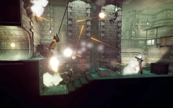 HD wallpaper of My Friend Pedro game showing an action-packed shootout scene for desktop background.