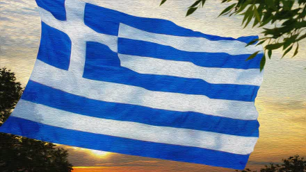  Grecian Flag - Oil on Canvas