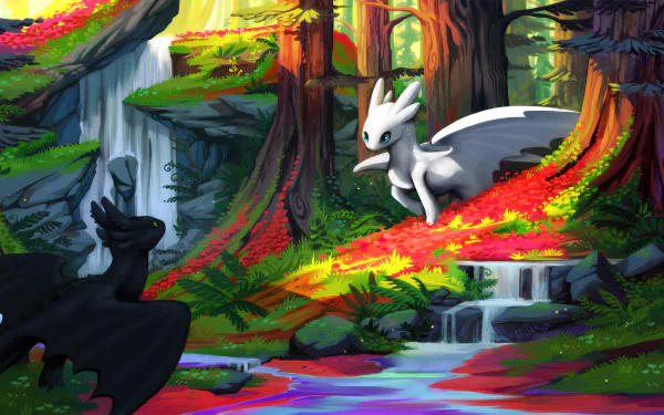 White Night Fury Toothless (How to Train Your Dragon) dragon movie How to Train Your Dragon: The Hidden World HD Desktop Wallpaper | Background Image