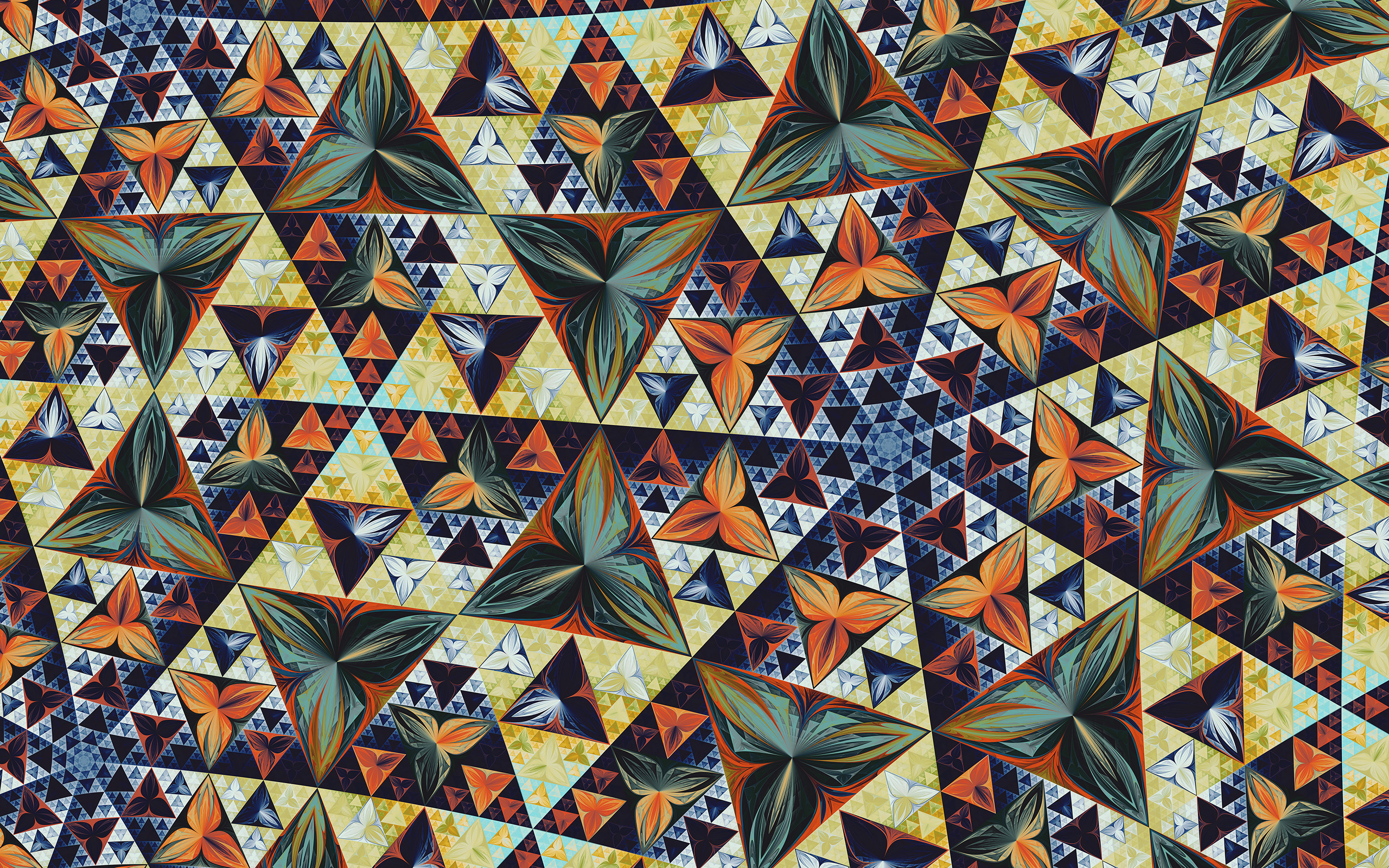 Download Geometry Triangle Pattern Abstract Fractal HD Wallpaper, image size:2560x1600