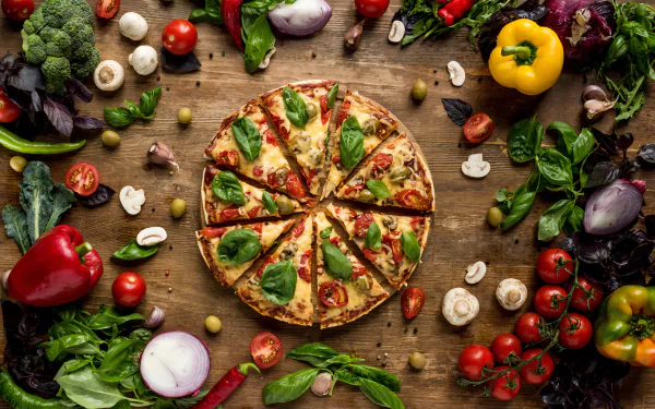 still life food pizza HD Desktop Wallpaper | Background Image