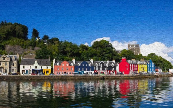 Artistic Town Tobermory Marina House HD Wallpaper | Background Image