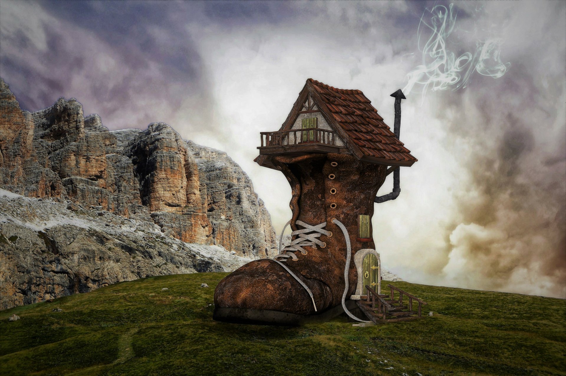Download Shoe Fantasy House 4k Ultra HD Wallpaper