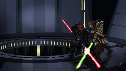 Qui-gon Jinn Darth Maul movie Star Wars HD Desktop Wallpaper | Background Image