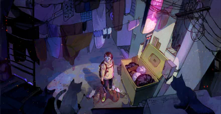 gun cat mask brown hair short hair Anime Original anime cat HD Desktop Wallpaper | Background Image