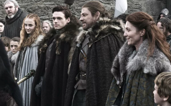 Michelle Fairley Sean Bean Kristian Nairn Richard Madden Sophie Turner Hodor (Game of Thrones) Robb Stark Sansa Stark Catelyn Stark Eddard Stark TV Show Game Of Thrones HD Desktop Wallpaper | Background Image