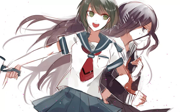 Genocide Jack Tōko Fukawa Komaru Naegi video game Danganronpa Another Episode: Ultra Despair Girls HD Desktop Wallpaper | Background Image