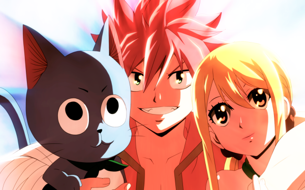 Anime Fairy Tail Natsu Dragneel Lucy Heartfilia Happy HD Wallpaper | Background Image