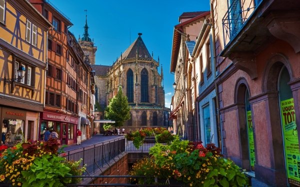 Man Made Colmar Towns France Street Architecture Building Town HD Wallpaper | Background Image