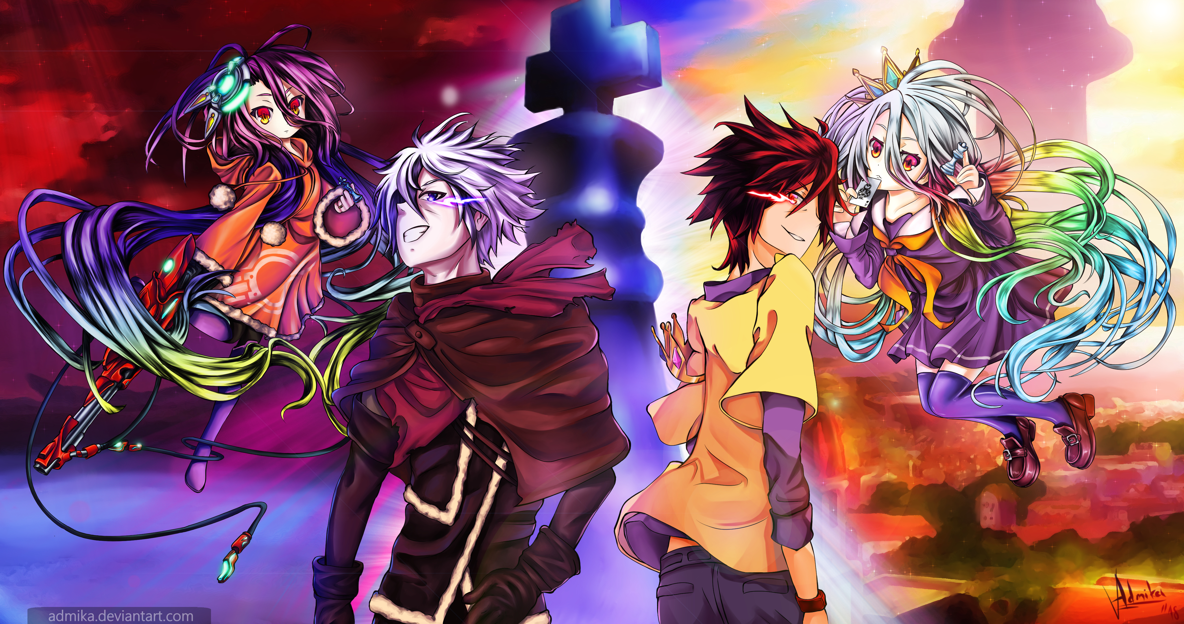  No  Game  No  Life  4k  Ultra Papel de Parede HD Plano de 