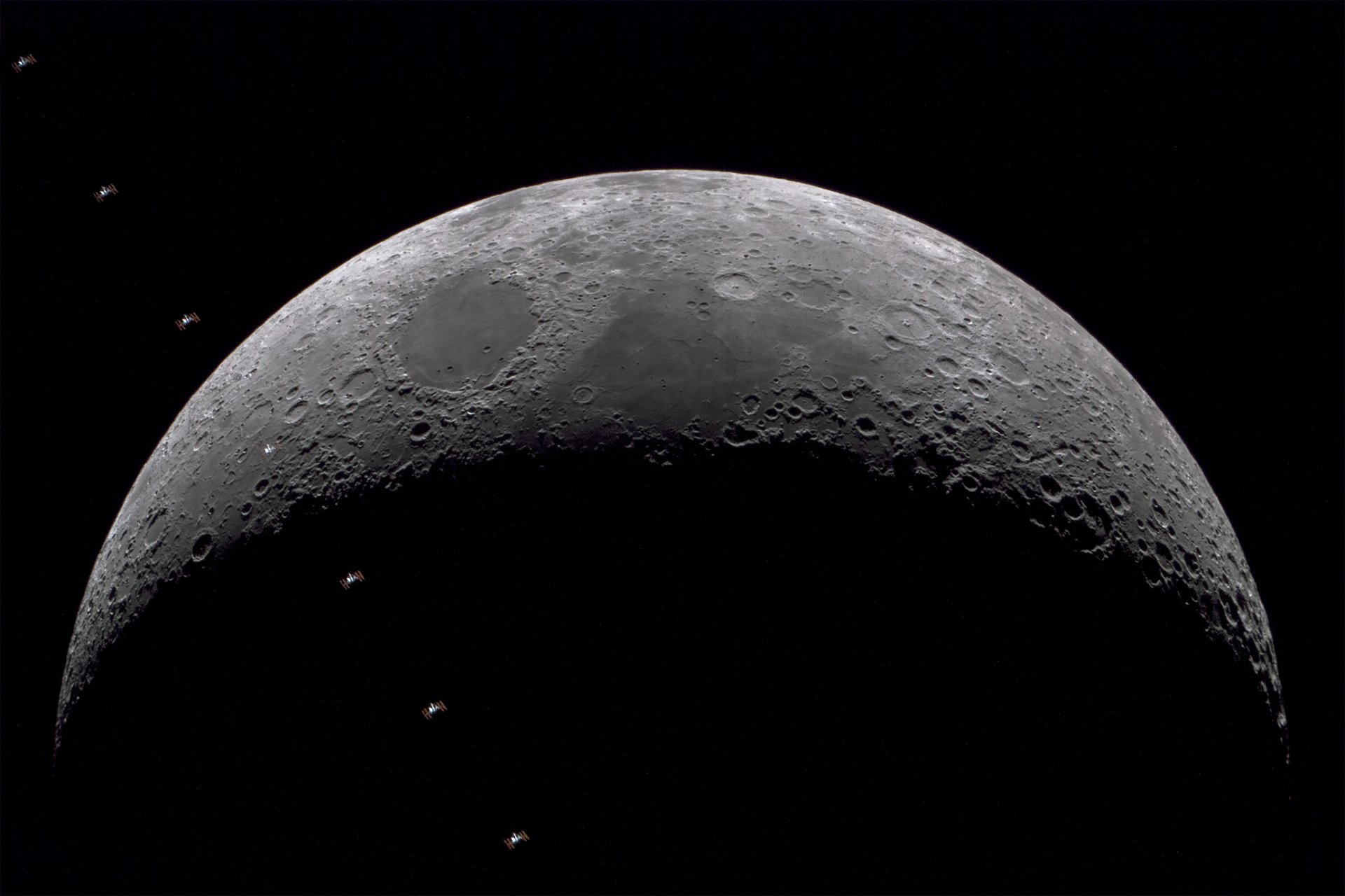 Download Planet International Space Station Nature Moon HD Wallpaper by Dylan O’Donnell