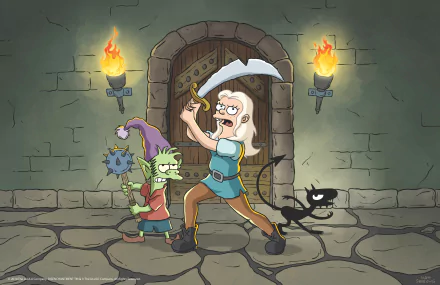 Luci (Disenchantment) Elfo (Disenchantment) Bean (Disenchantment) TV Show Disenchantment HD Desktop Wallpaper | Background Image